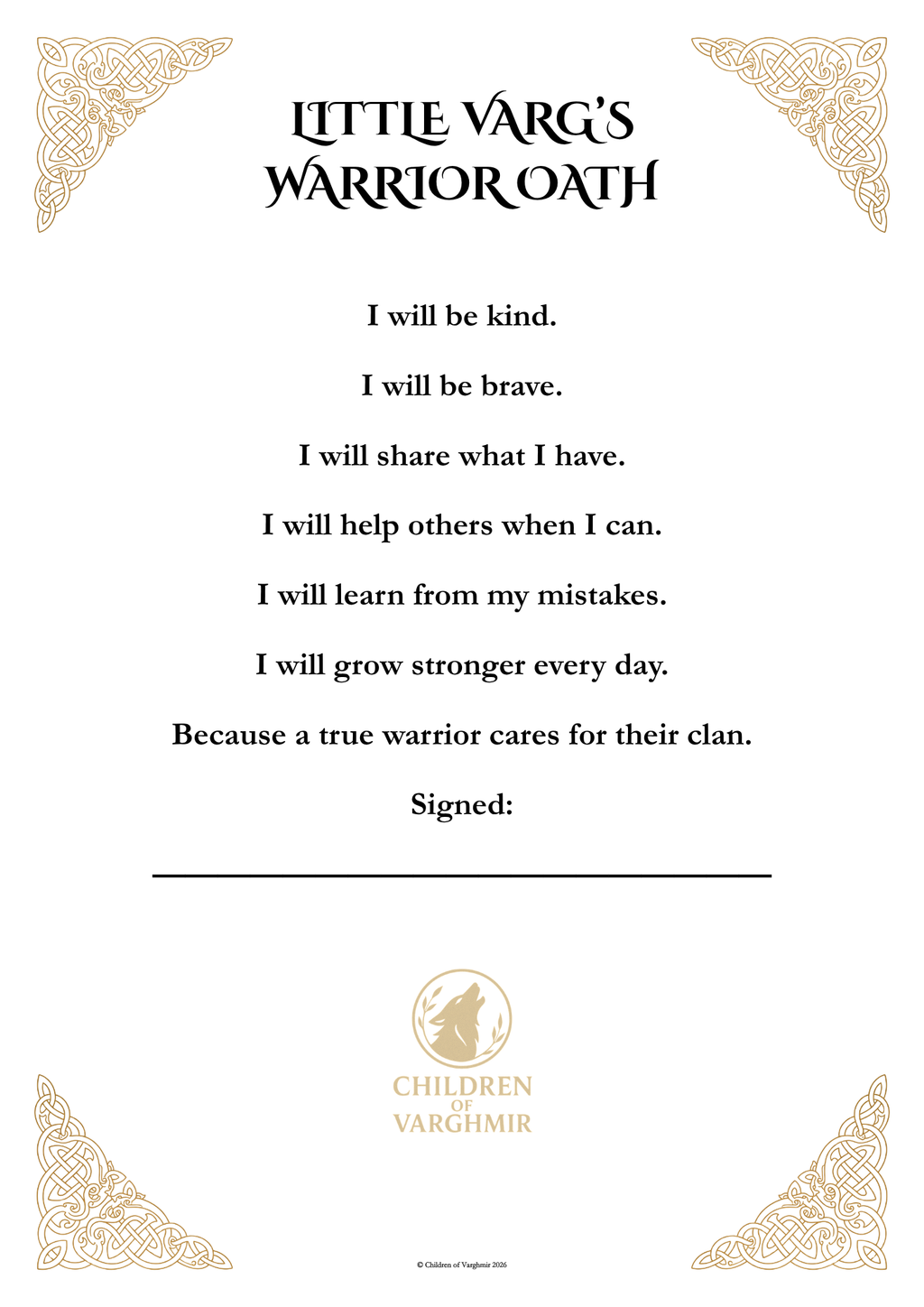Little Varg Learns to Share | Viking Children’s Storybook & Warrior Companion Pack