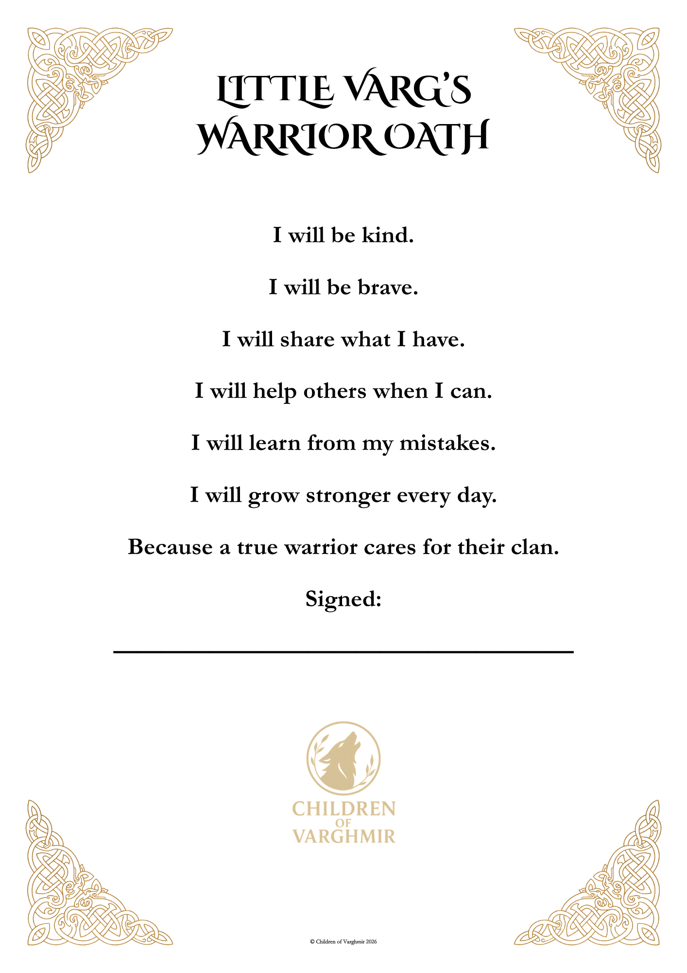 Little Varg Learns to Share | Viking Children’s Storybook & Warrior Companion Pack